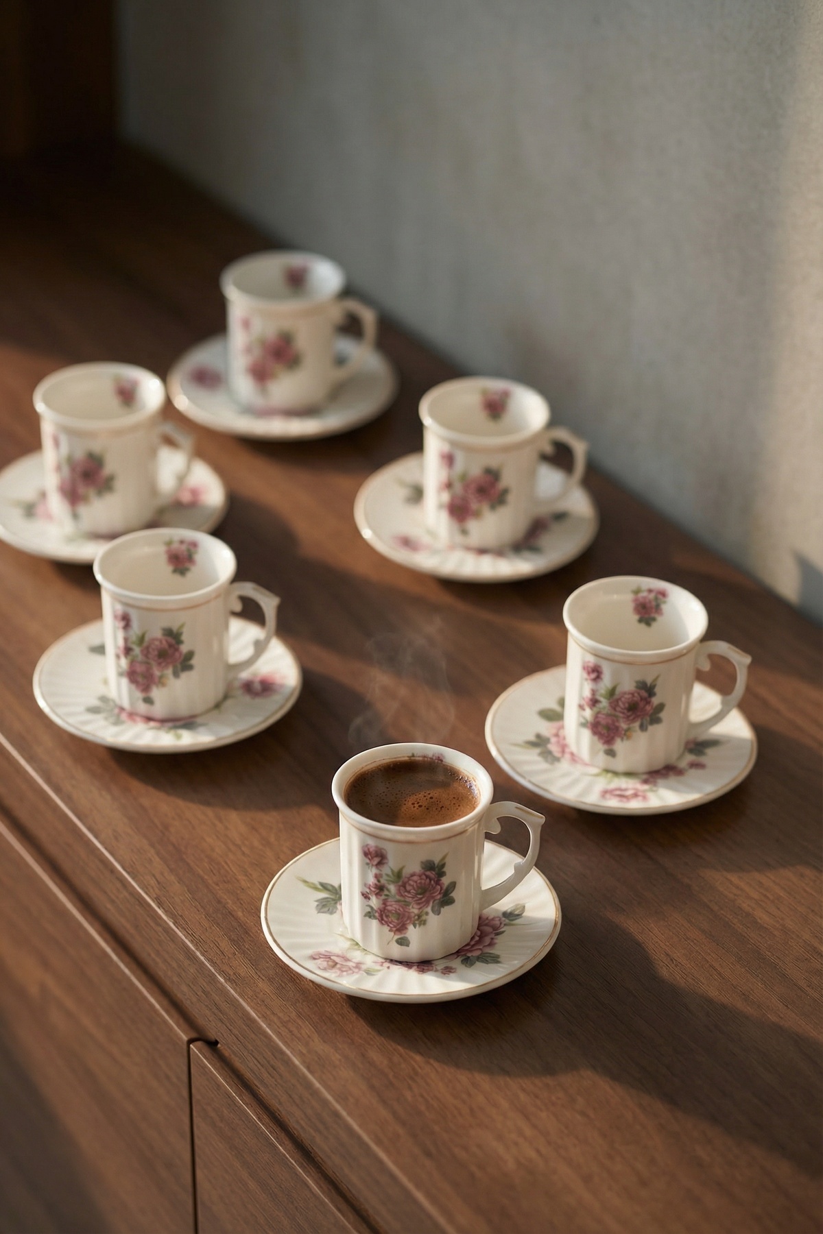 Margot 6 Kişilik Porselen Kahve Fincan Takımı - 100 ml