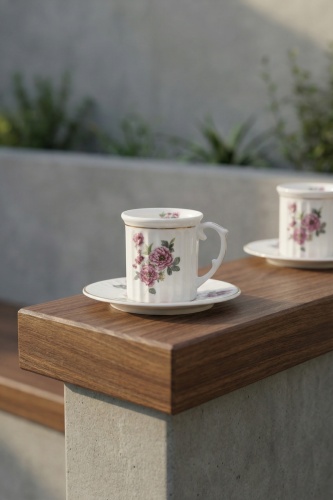Margot 6 Kişilik Porselen Kahve Fincan Takımı - 100 ml - 3