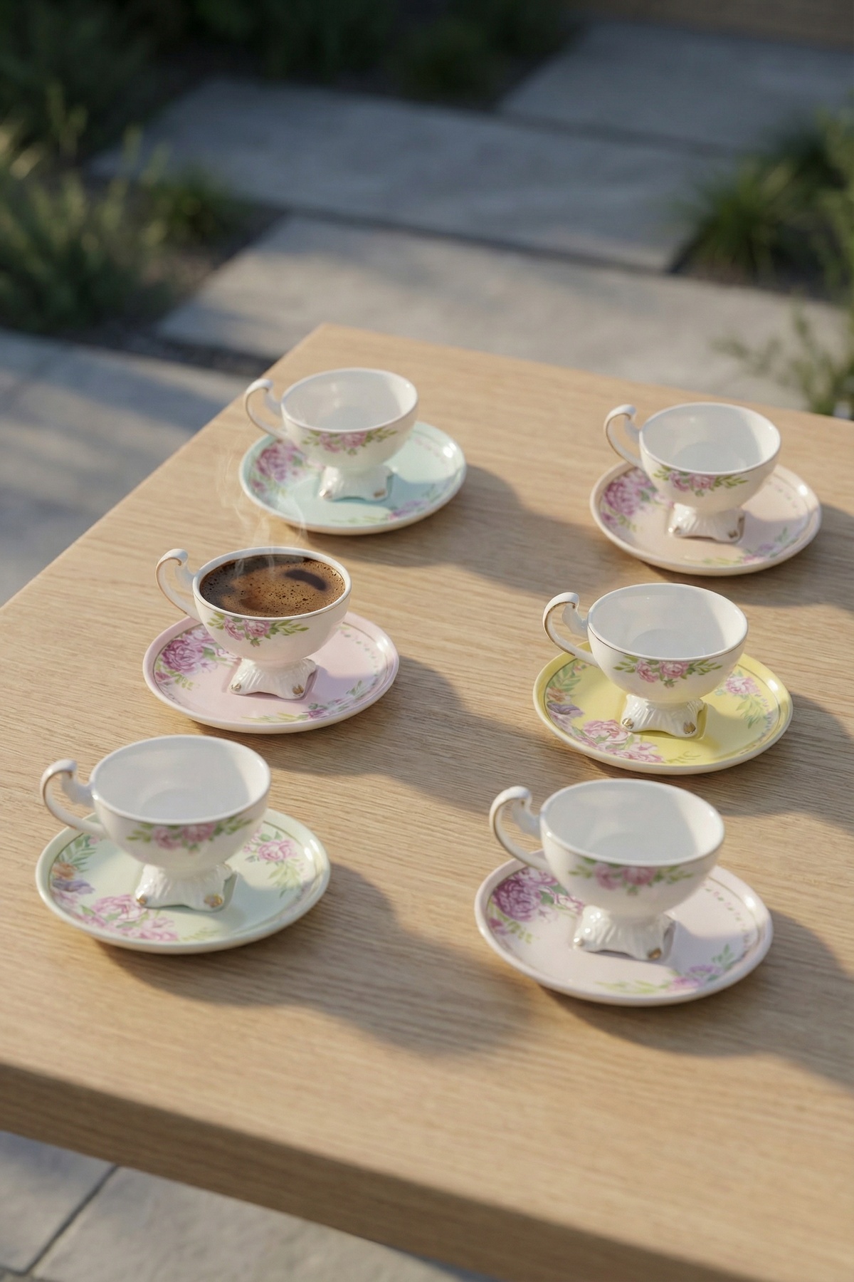 Margot 6 Kişilik Porselen Kahve Fincan Takımı - 90 ml