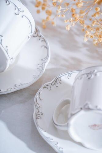 Marilla Silver 6 lı Porselen Kahve Fincanı Takımı - 90 ml - 3