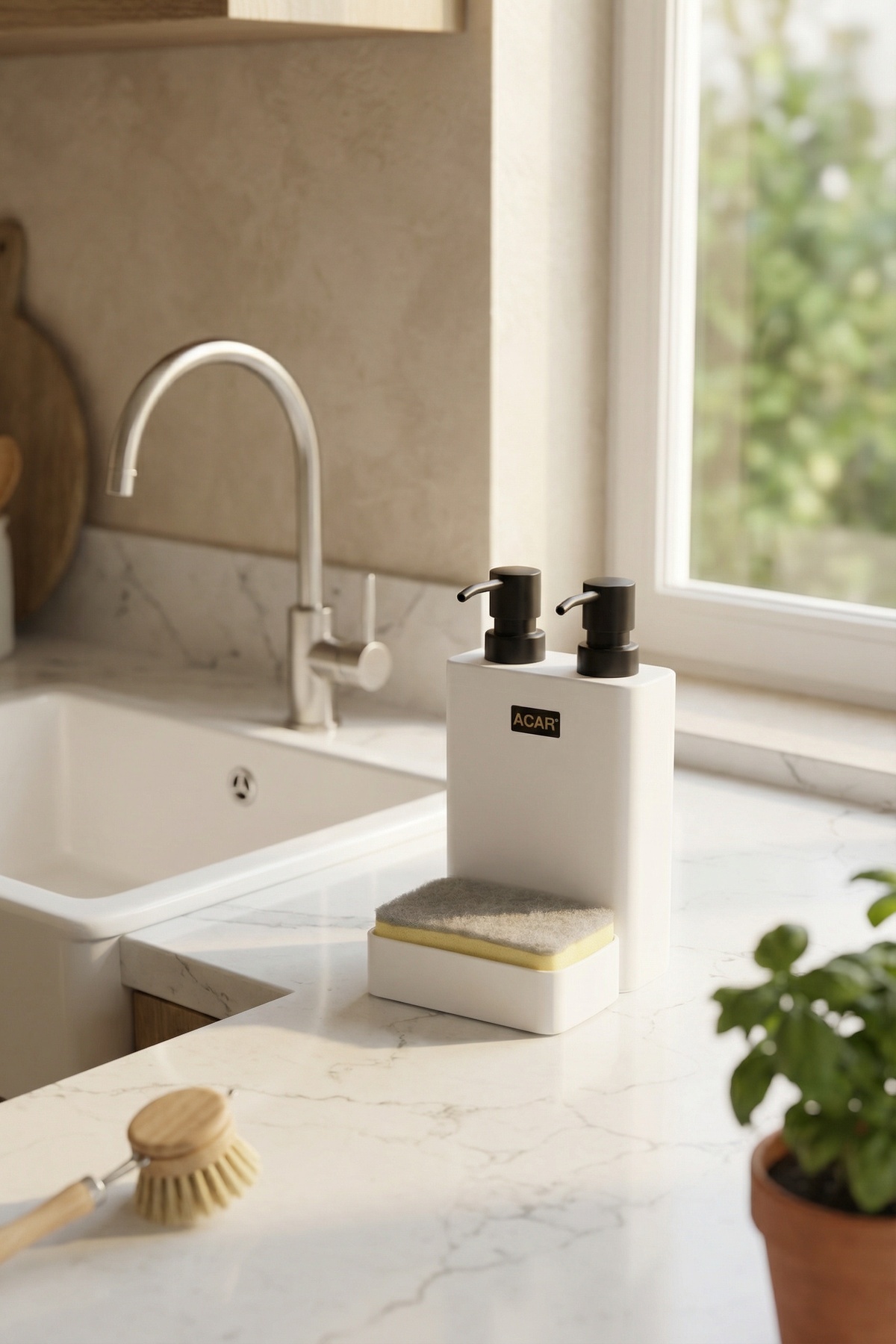 Marissa 2 li Sıvı Sabunluk Beyaz - 740 ml