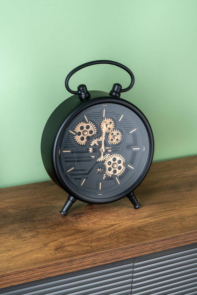Dekoratif Çarklı Masa Saati - 24.5 cm - 3