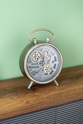 Dekoratif Çarklı Masa Saati - 24.5 cm - 4