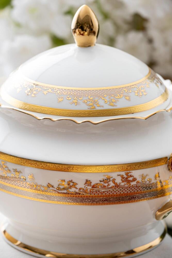 Matilda 60 Piece Gold Porcelain Dinner Set For 12 People - 5
