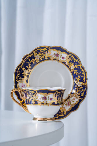 Medora 24K Altın Detaylı 6 Kişilik Porselen Kahve Fincan Takımı - 90 ml - 1