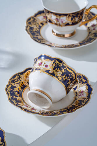 Medora 24K Altın Detaylı 6 Kişilik Porselen Kahve Fincan Takımı - 90 ml - 5