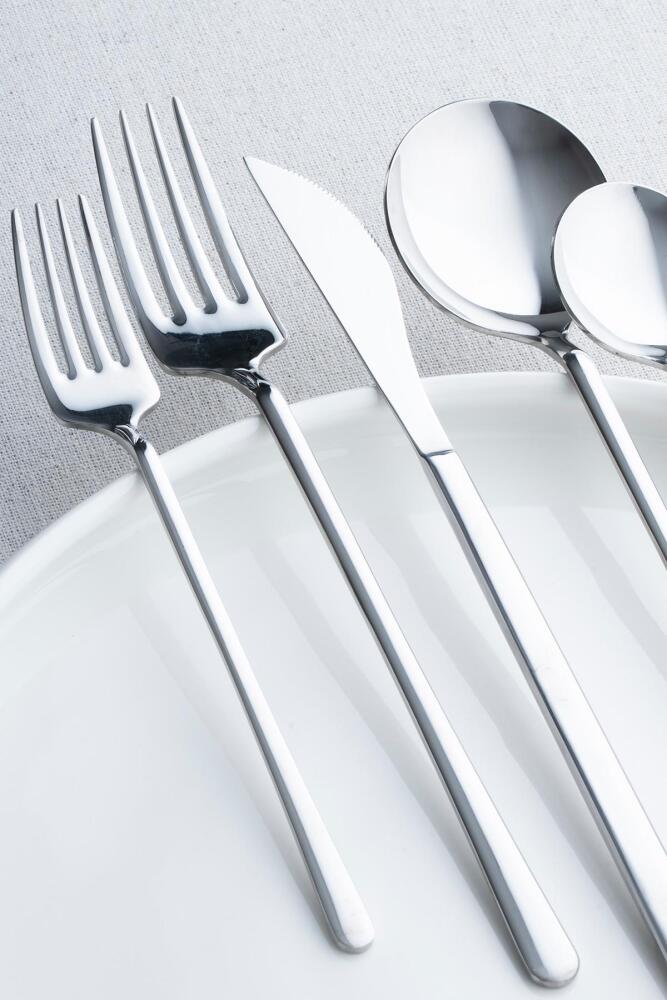 Milano 36 Piece Fork Spoon Knife Set - Silver - 2