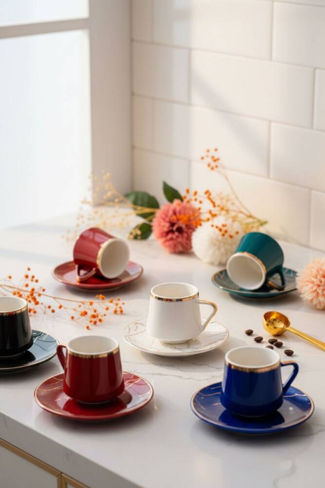 Millla 6 Porcelain Coffee Cup Set - 1