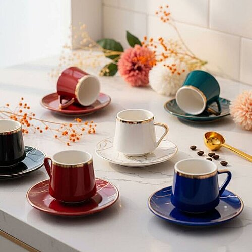 Millla 6 Porcelain Coffee Cup Set - Acar
