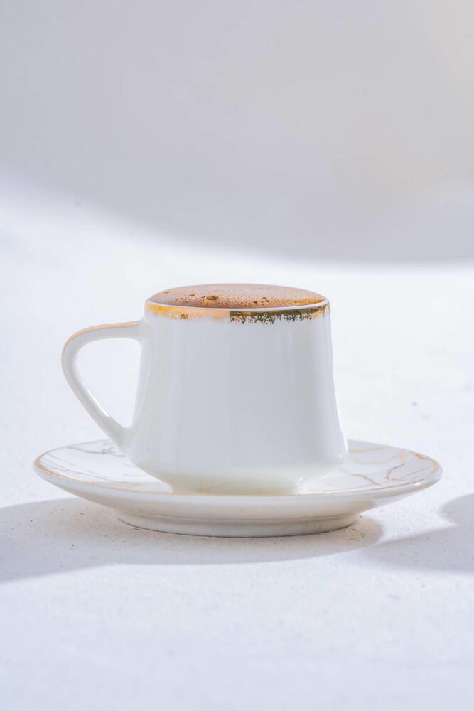 Milla Set of 6 Porcelain Marble Pattern Coffee Cups - 7