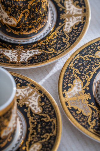 Milolica 24K Altın Detaylı 6 Kişilik Porselen Kahve Fincan Takımı - 100 ml - 4