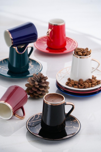 Mina 6lı Porselen Kahve Fincan Takımı - Acar