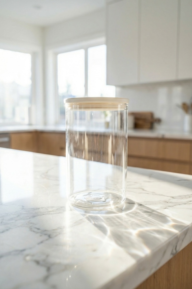 Mirage Borosilikat Cam Kavanoz Krem - 950 ml - 2