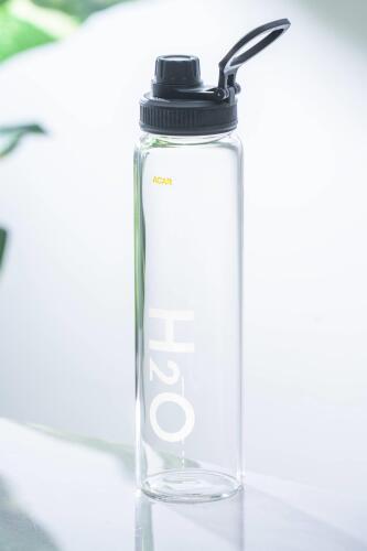 Motiva Siyah Cam Su Matarası - 1000 ml - 1