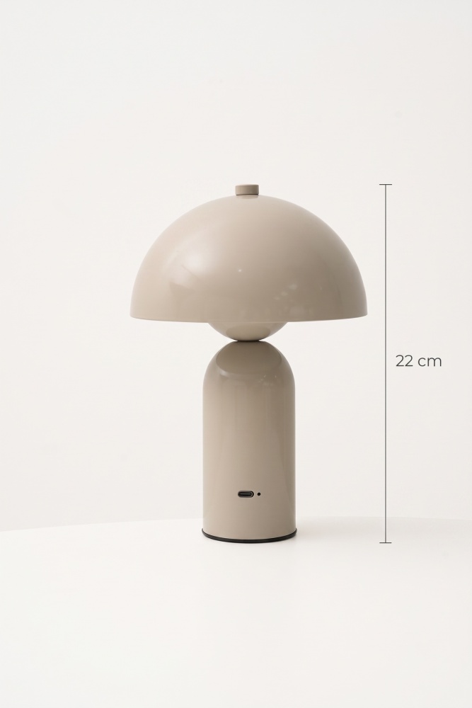 Mushroom Dokunmatik Masa Lambası Gri - 22 cm - 4