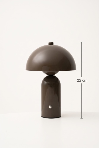 Mushroom Dokunmatik Masa Lambası Kahverengi - 22 cm - 4