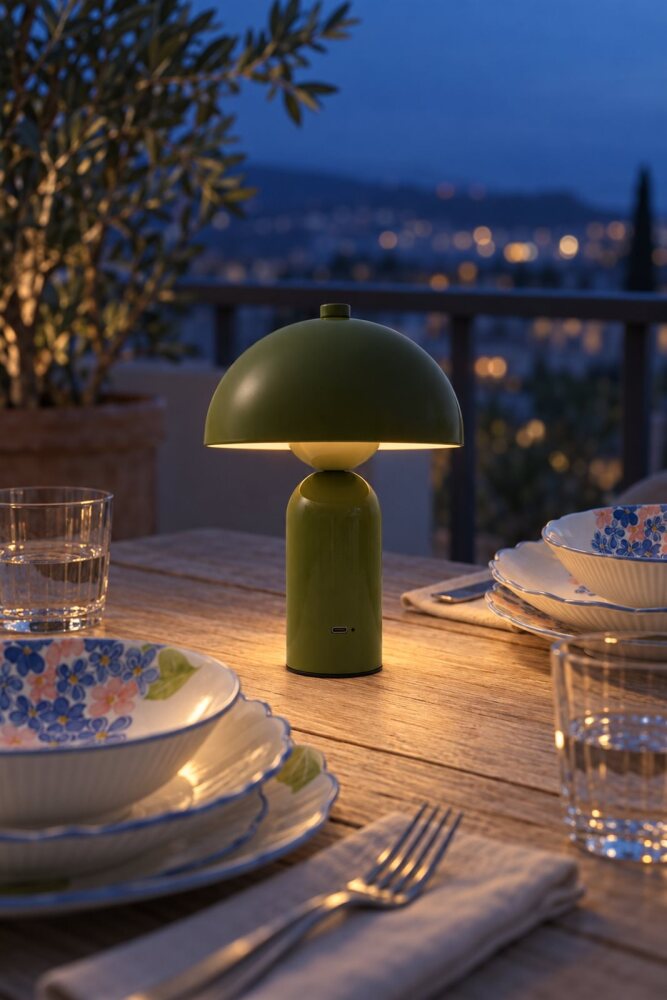 Mushroom Dokunmatik Masa Lambası Yeşil - 22 cm - 3