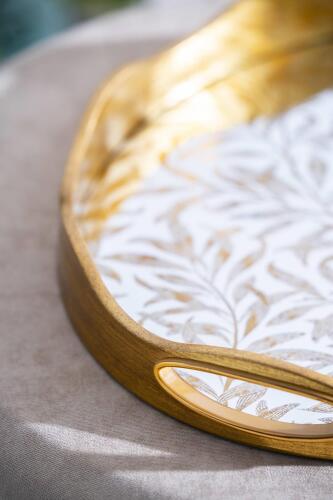 Myra 2'li Gold Cam Tepsi - 43.5/37.5 cm - 3