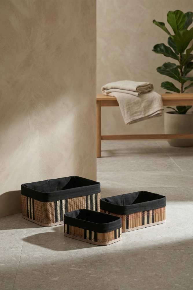 Nordic 3 lü Bambu Sepet Seti - 1