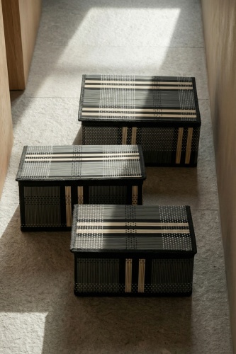 Nordic 3 lü Kapaklı Bambu Sepet Seti - 2