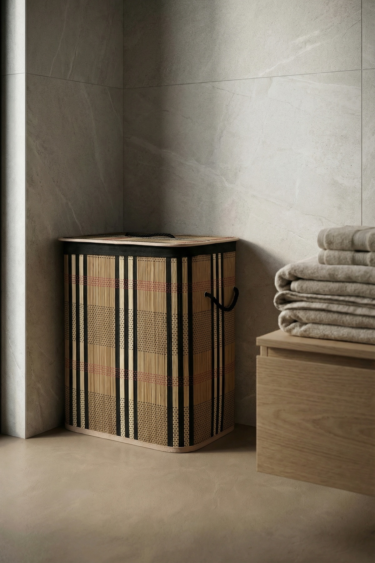 Nordic Dikdörtgen Bambu Sepet - 50 cm