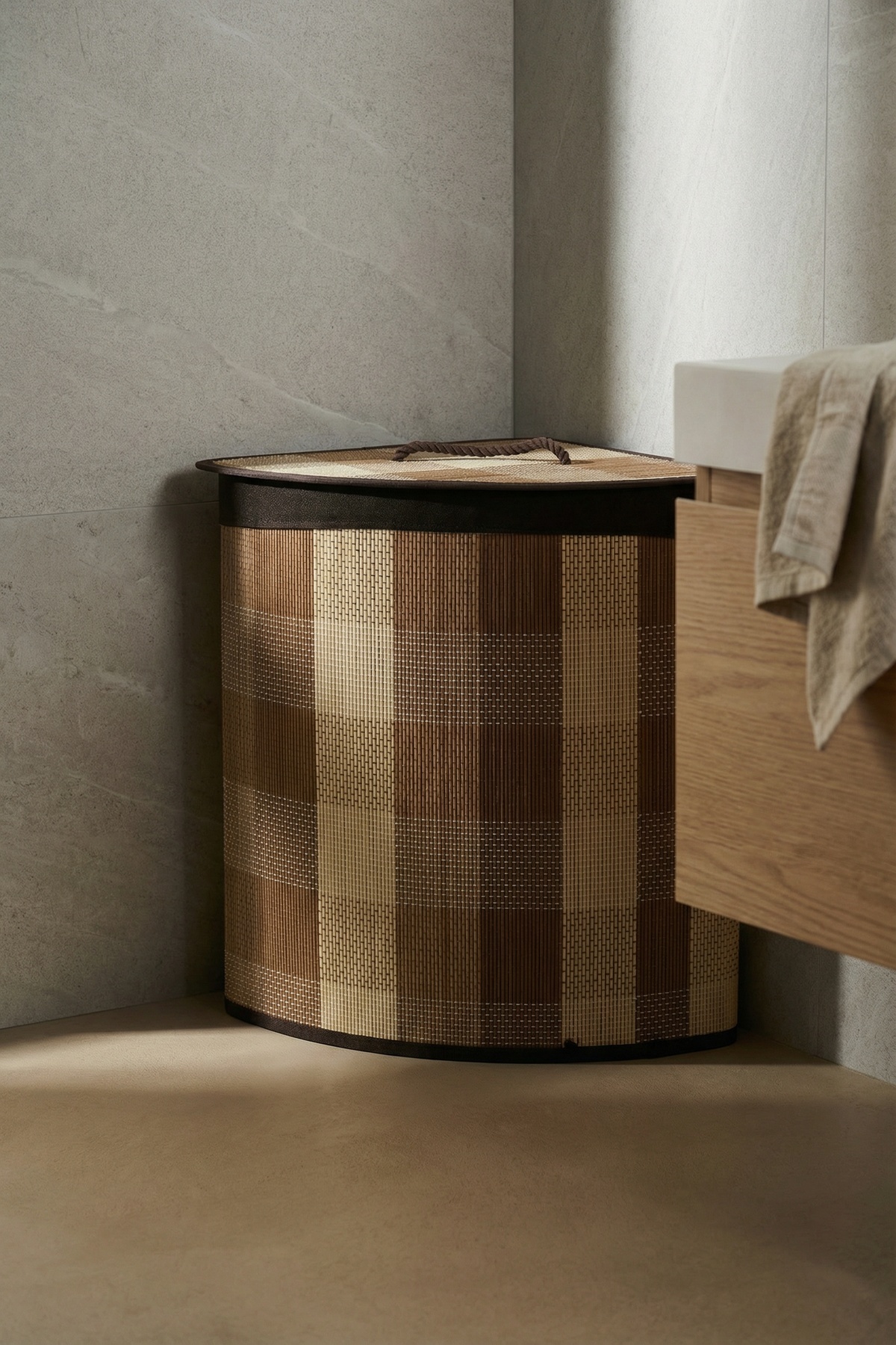 Nordic Köşeli Bambu Sepet - 50 cm