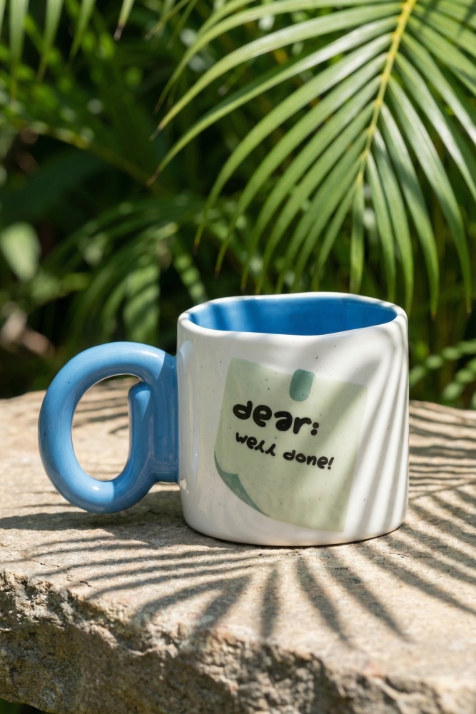 Notes Porselen Kupa Mavi - 485 ml - 1