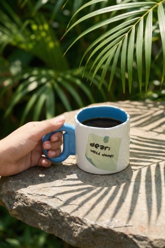 Notes Porselen Kupa Mavi - 485 ml - 2