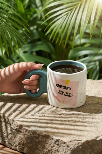 Notes Porselen Kupa Yeşil - 485 ml - 2