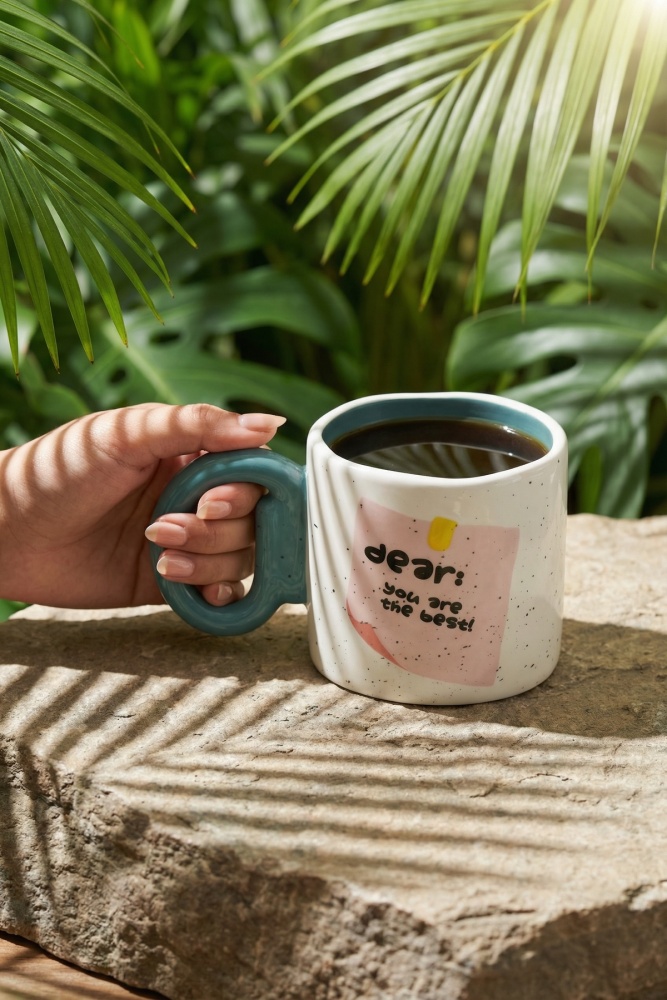 Notes Porselen Kupa Yeşil - 485 ml - 2