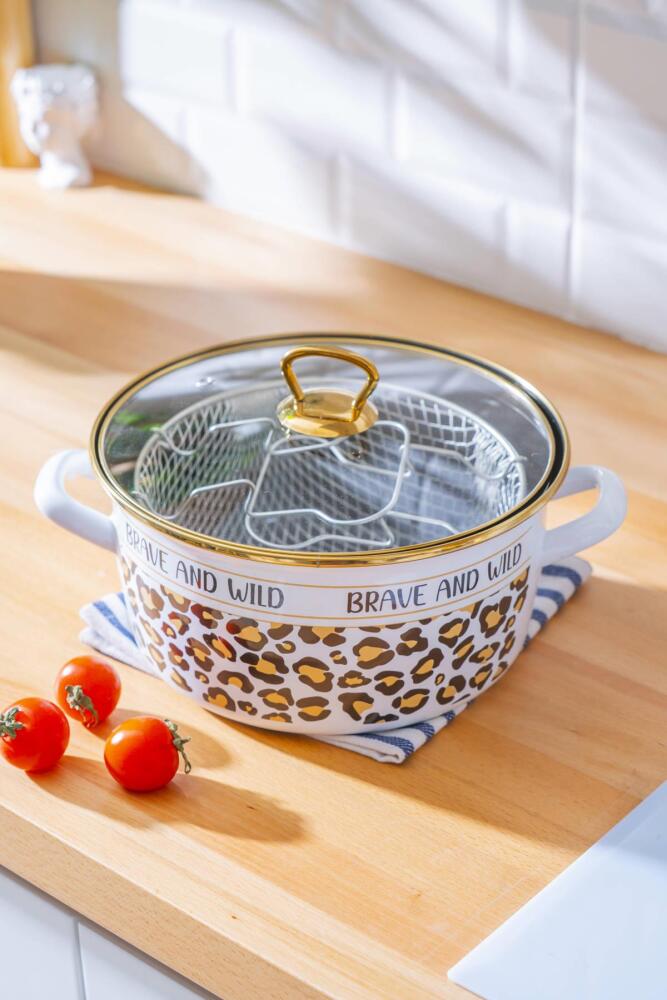 Nova İndüksiyon Uyumlu Emaye Kızartma Tenceresi - 22 cm - 3
