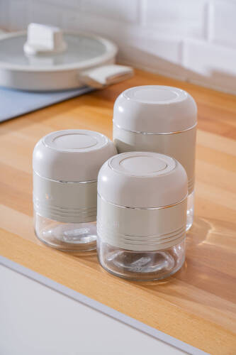 Orion 3'lü Vakum Kapaklı Baharatlık Kavanoz Seti - Acar