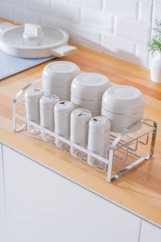 Orion 8 li Metal Standlı Cam Baharatlık Seti - Acar