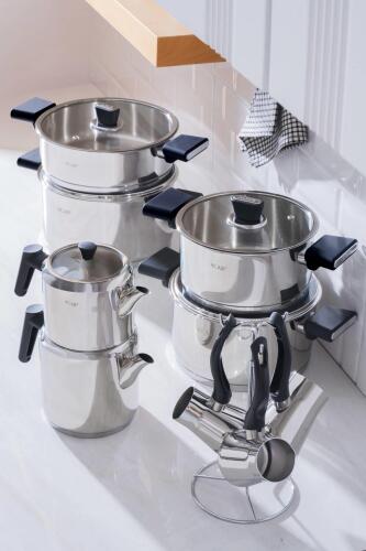 Orkide 16 Parça Çelik Tencere Seti - Acar