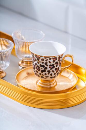 Ortigia 2 Kişilik Cam Tepsili Kahve Fincanı Takımı - 90 ml - 8