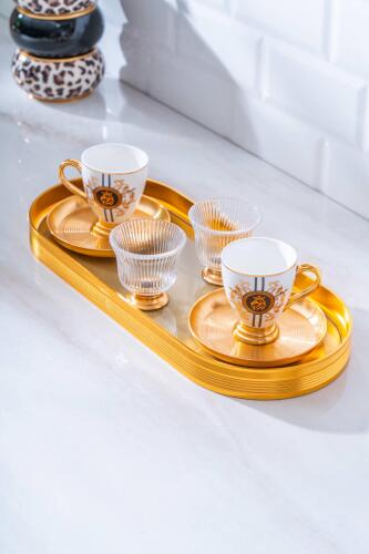 Osteria 2 Kişilik Cam Tepsili Kahve Fincanı Takımı - 90 ml - Acar