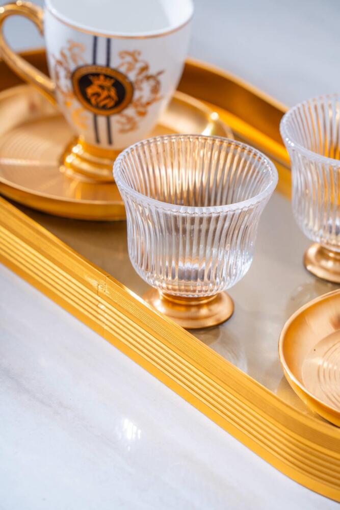 Osteria 2 Kişilik Cam Tepsili Kahve Fincanı Takımı - 90 ml - 3