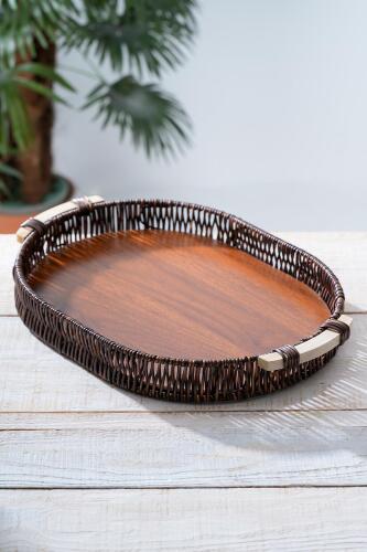 Hasır Oval Sunum Tepsi - 39 cm 