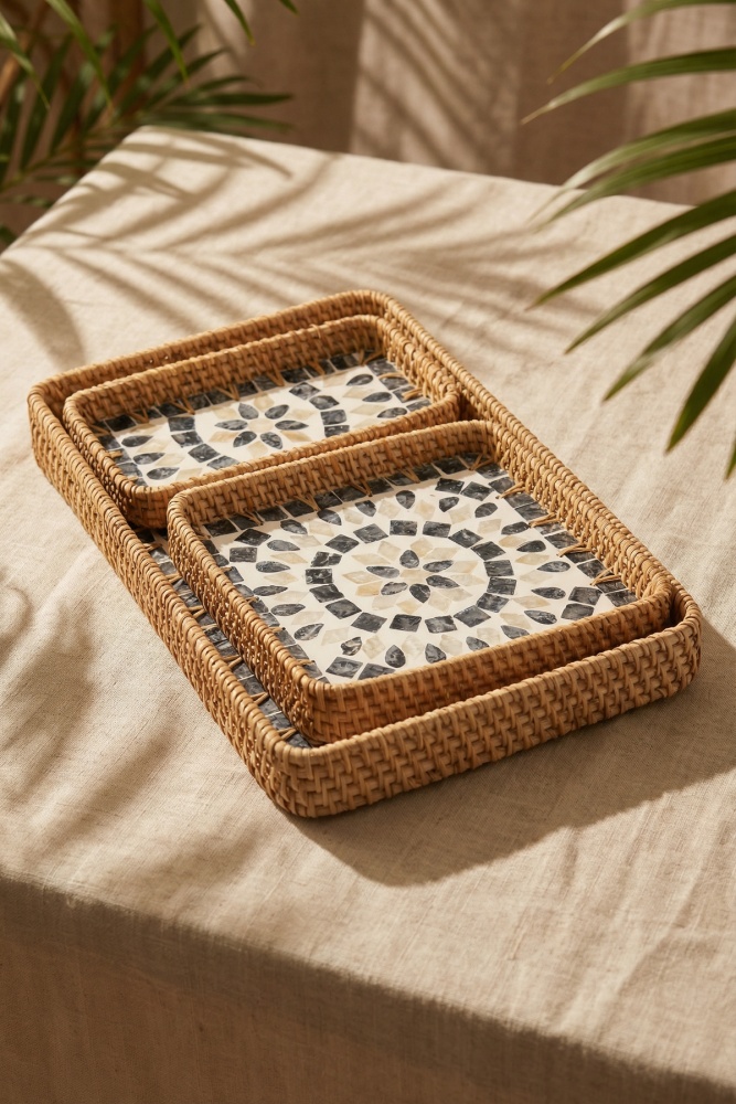 Palma 3 lü Bambu Sunum Tepsi Seti - 2