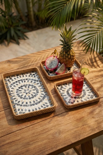 Palma 3 lü Bambu Sunum Tepsi Seti - 3