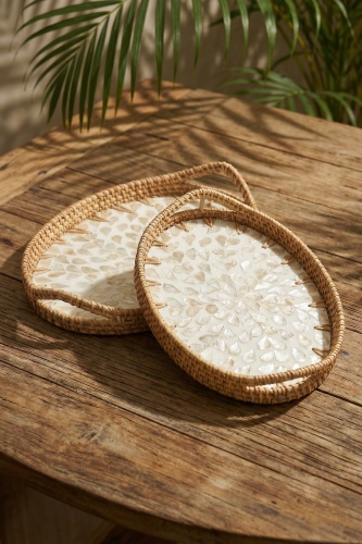 Palma Oval Bambu Sunum Tepsi Seti - Acar