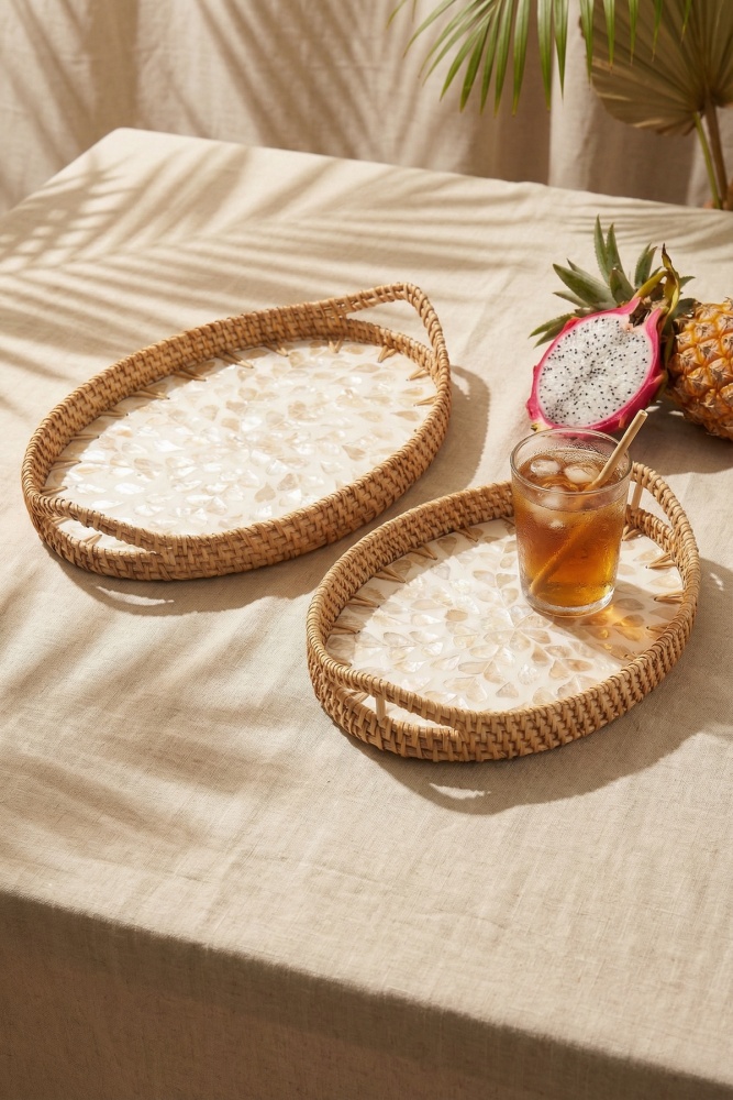 Palma Oval Bambu Sunum Tepsi Seti - 3