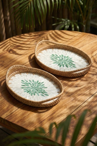 Palma Oval Bambu Sunum Tepsi Seti - Acar