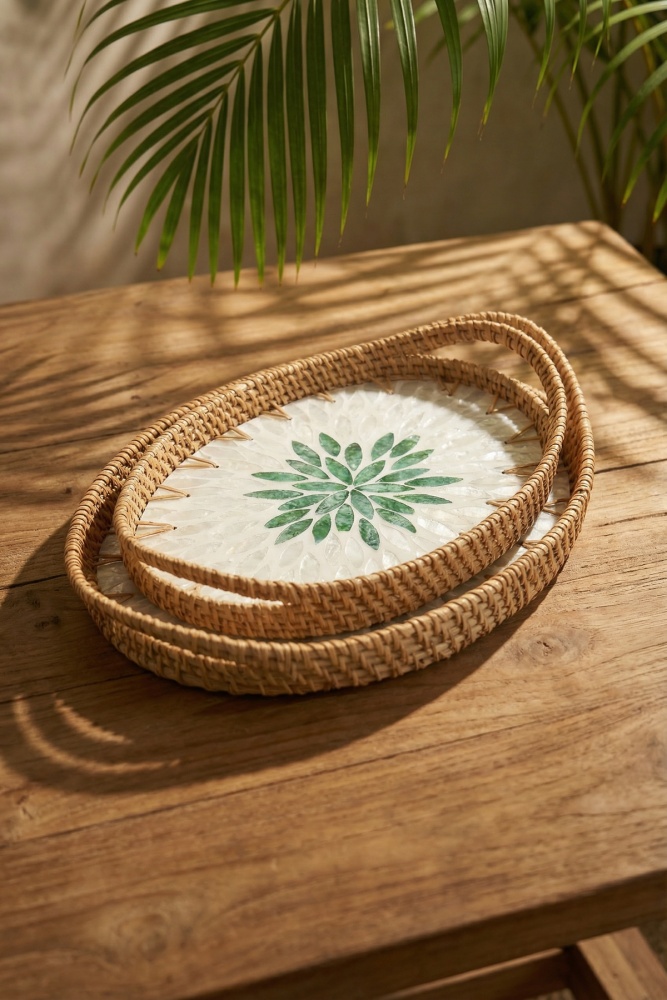 Palma Oval Bambu Sunum Tepsi Seti - 2