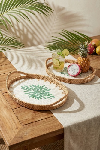 Palma Oval Bambu Sunum Tepsi Seti - 3