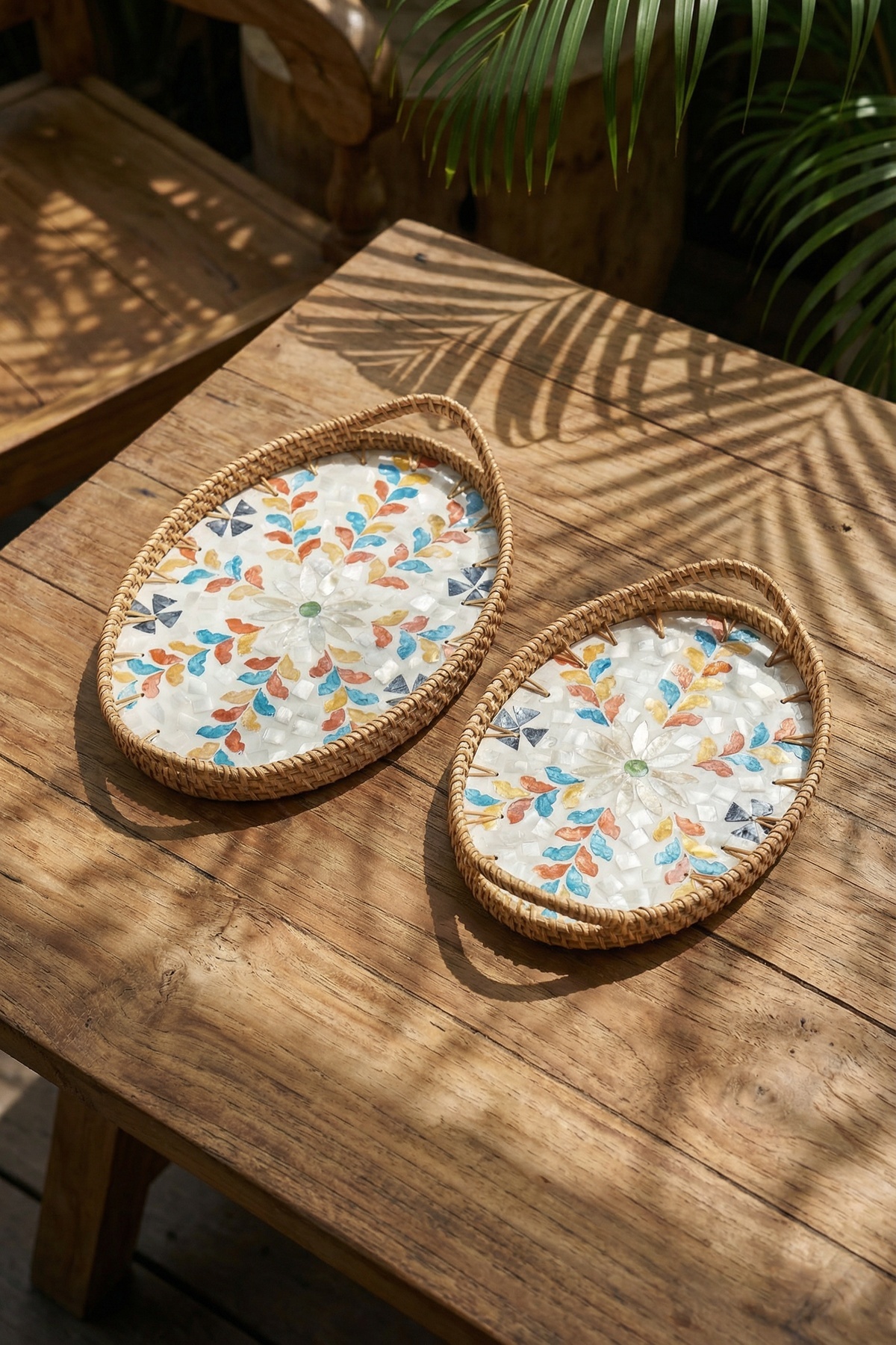 Palma Oval Bambu Sunum Tepsi Seti