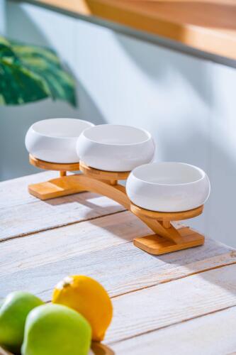 Pamira 3 lü Porselen Kase Seti - 11 cm - Acar