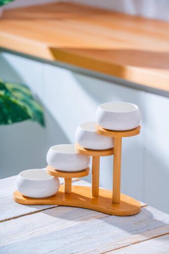 Pamira 4 lü Porselen Kase Seti - 8.5 cm - Acar