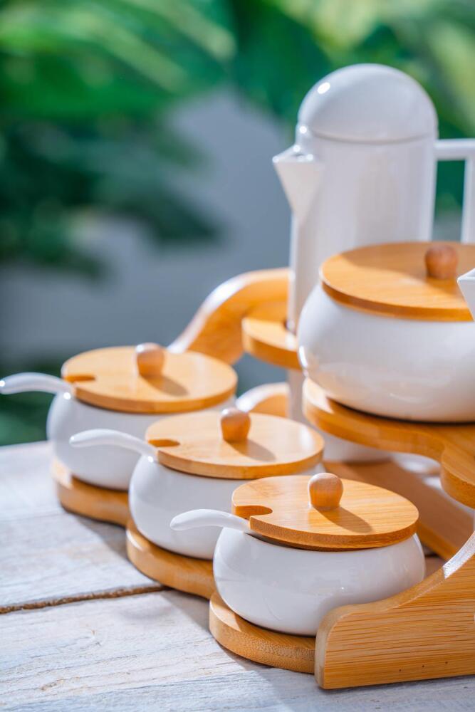 Pamira 6 lı Porselen Yağlık/Sirkelik Baharatlık Seti - 2