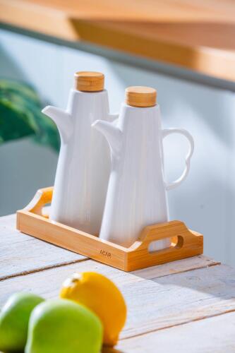 Pamira Bambu Standlı Yağlık & Sirkelik Seti - Acar